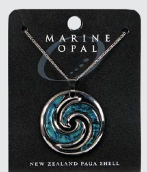 Marine Opal - 32mm Double Koru Pendant
