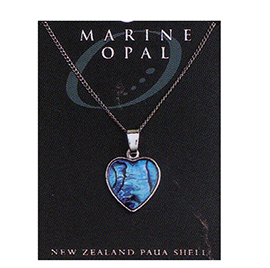 Marine Opal - Paua Necklace Heart