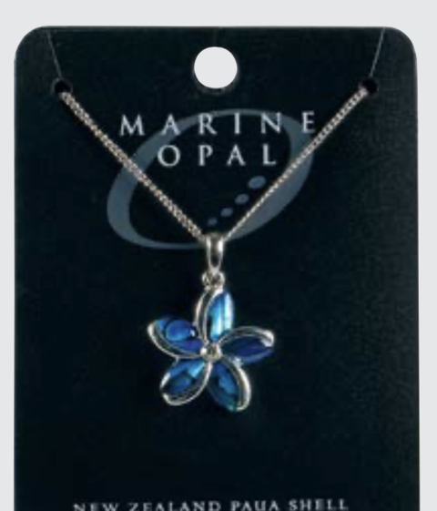 Marine Opal - Blue Flower Necklace