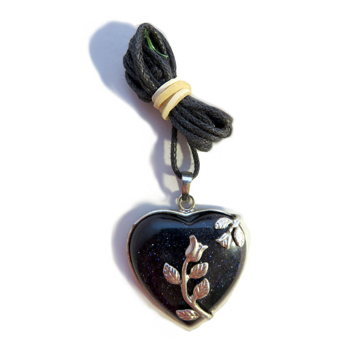 Wildside PS32 - Heart Pendant Blue Goldstone