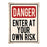 Man Cave - Danger Sign