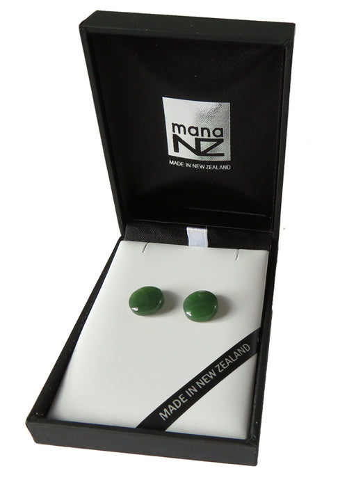 Mana NZ - Greenstone Stud Earrings Round GS1111